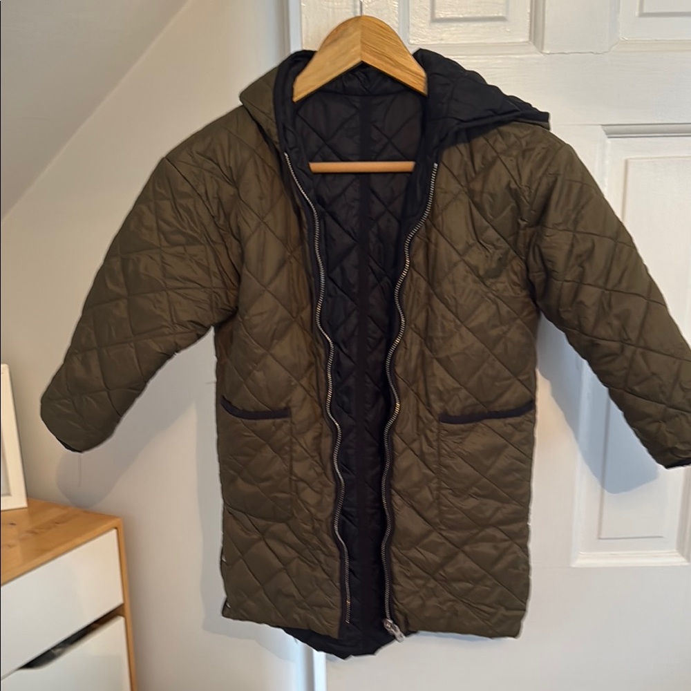 Kids Quilted Jacket - Olive Green